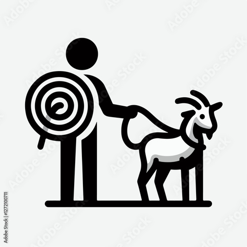 goat herder vector illustration