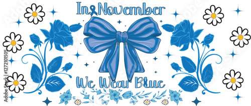 In November we wear blue EPS Vector, Coquette bow EPS Vector, Diabetes Awareness EPS Vector, Dalmatian dots EPS Vector, race EPS Vector, Hope EPS Vector, Retro Blue Ribbon Awareness EPS Vector