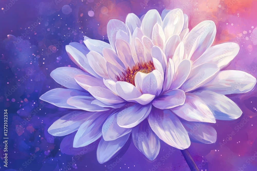 Fototapeta premium Beautiful Water Lily in Soft Pastel Colors Against a Colorful Background