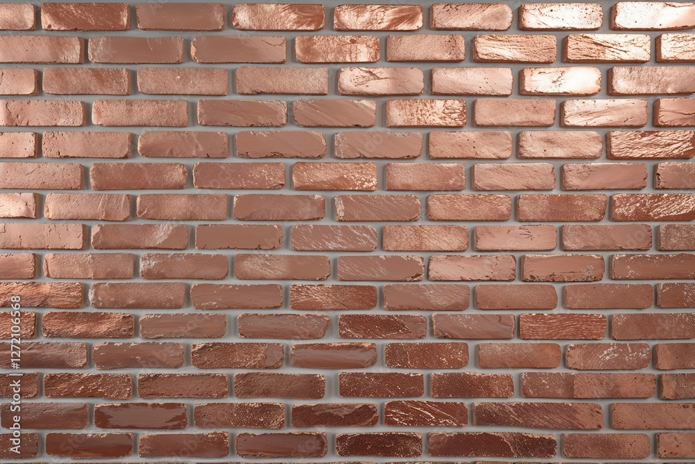 Fototapeta premium Light Copper Textured Decorative Brick Wall with Sleek Architectural Design