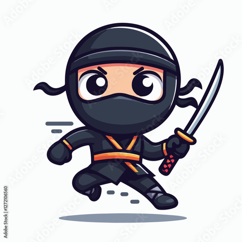 ninja cartoon vector illustration