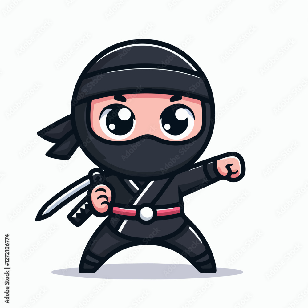 ninja cartoon vector illustration