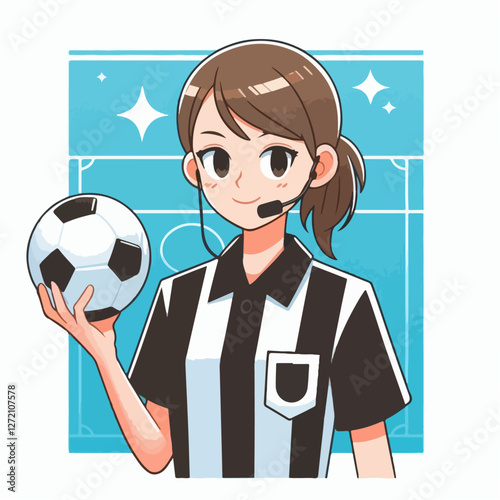 soccer referee profession vector illustration