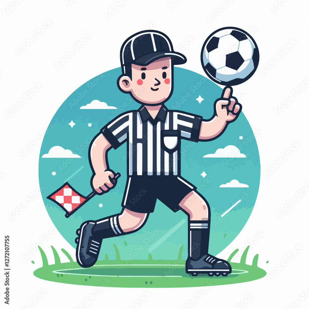Obraz premium soccer referee profession vector illustration