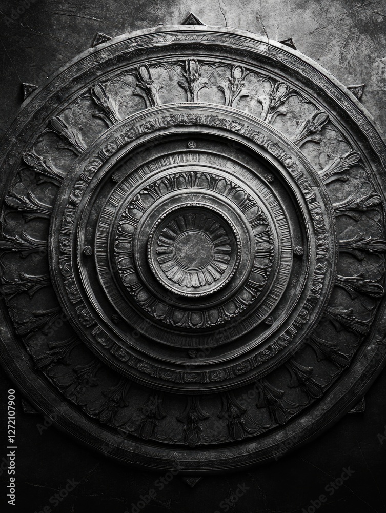 Fototapeta premium Ancient metal sculpture with gears and figures