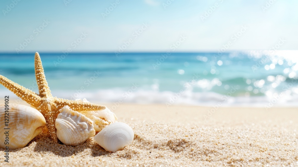 Sunlit seashells and pebbles lie scattered on sandy shores, evoking the blissful freedom and serenity of a calm coastal landscape. Sunlit seashells and pebbles lie scattered on sandy shores, evoking the blissful freedom and serenity of a calm coastal landscape.