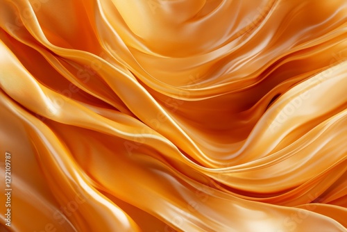 Tea polyphenols illuminate wellness through gentle glowing silk-like waves. Generative AI photo