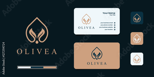Olive tree and oil logo design and business cards