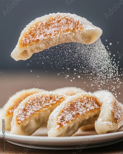 Delicious Dumplings with Powdered Sugar Topping for a Sweet Culinary Delight