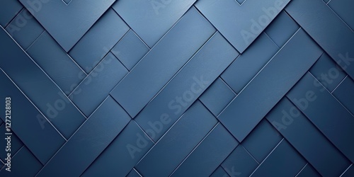 Smooth Textured Blue Wall with Geometric Pattern of Interwoven Rectangle Shapes