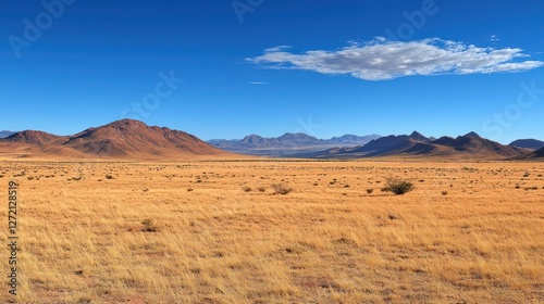 Vast Desert Landscape Under a Bright Blue Sky