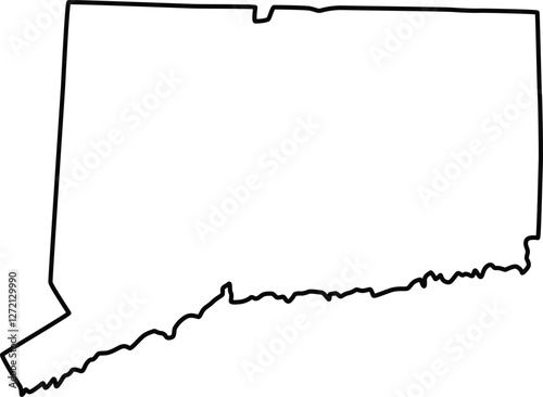 Connecticut USA Outline Map Icon Design