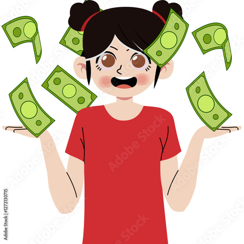 Girl  with money