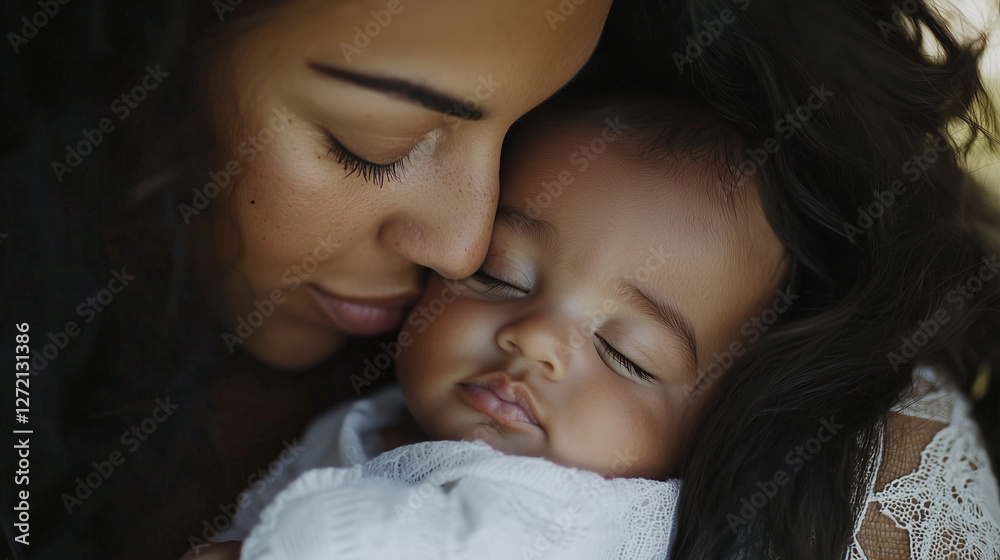 Happy mother and infant, lifestyle portrait of family love at home. Happy mother and infant, lifestyle portrait of family love at home.