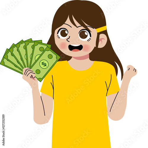 girl with money