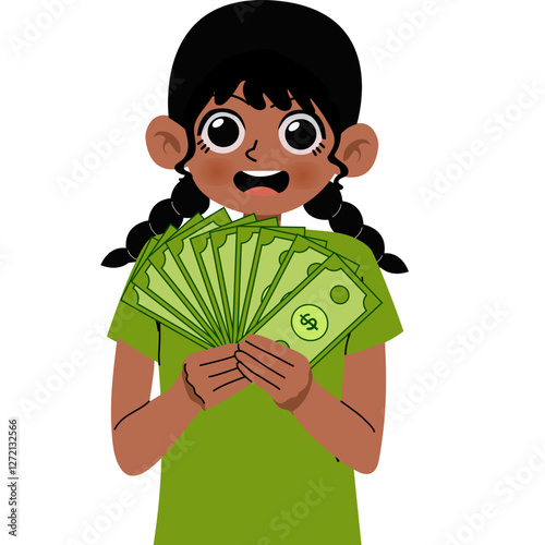 Girl holding money 
