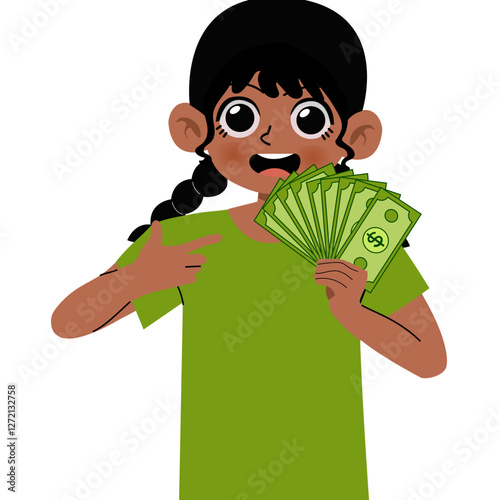 Girl holding money 