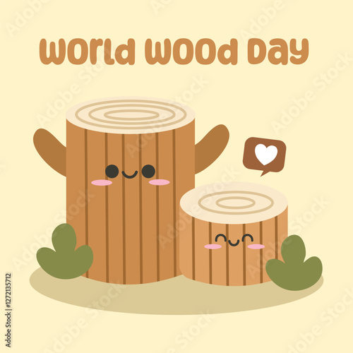 World Wood Day vector design for celebration. Suitable for background, template, social media, poster, flyer design, flat illustration, banner,  etc