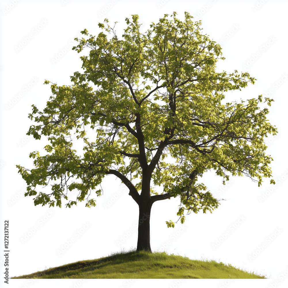 Lone Tree on Green Hill with Lush Foliage Lone Tree on Green Hill with Lush Foliage