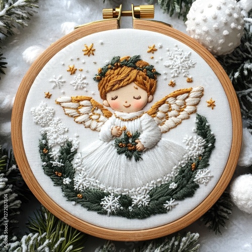 Plakat Angel embroidery sampler