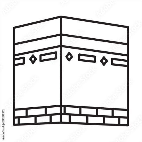 Ka'bah icon outline vector