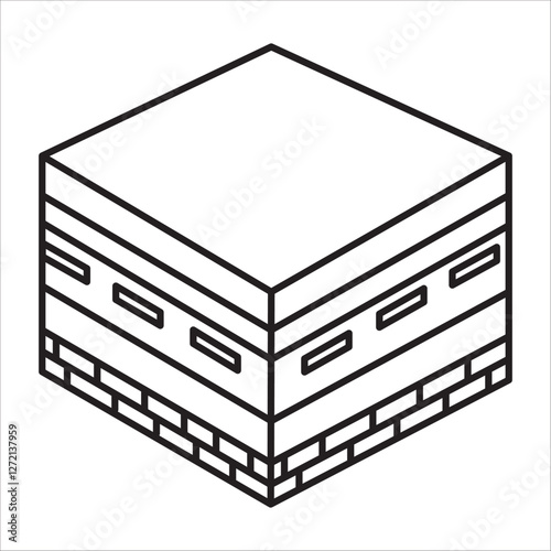 Ka'bah icon outline vector