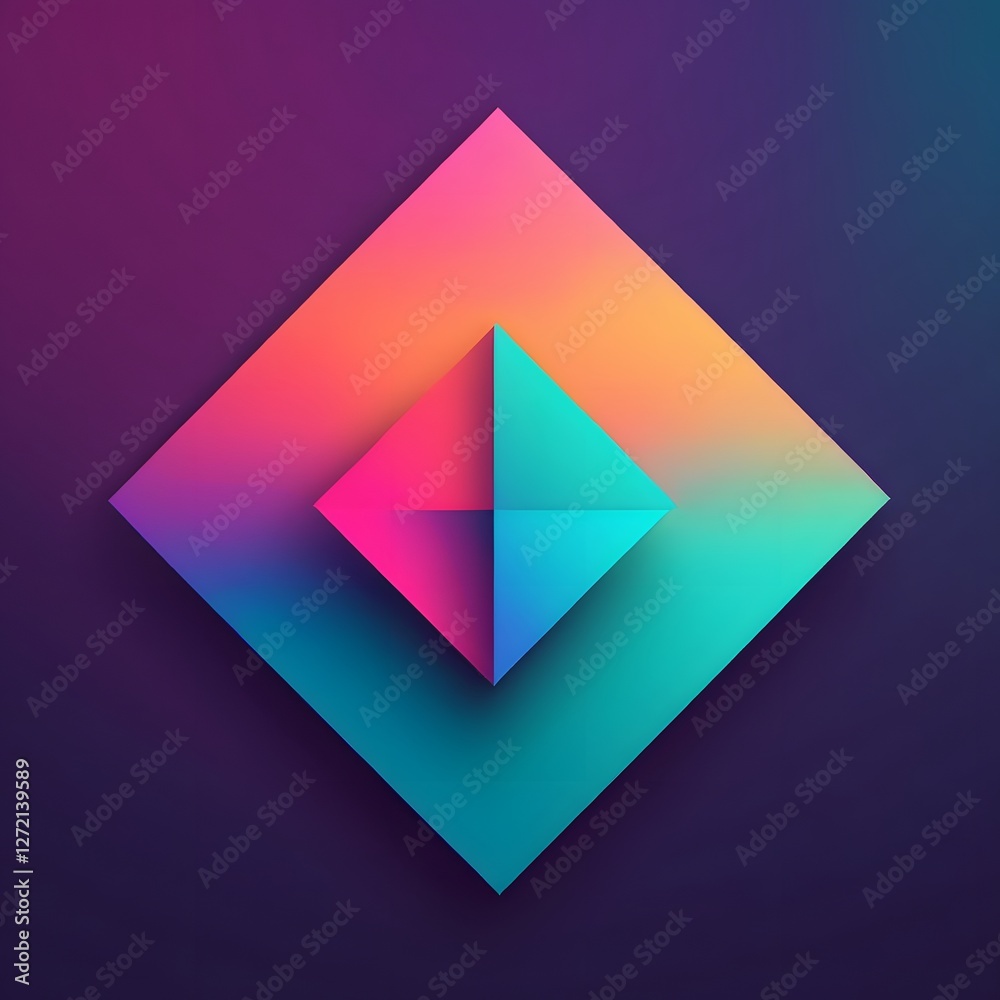Gradient Diamond Shapes Overlapping on Purple Background Gradient Diamond Shapes Overlapping on Purple Background