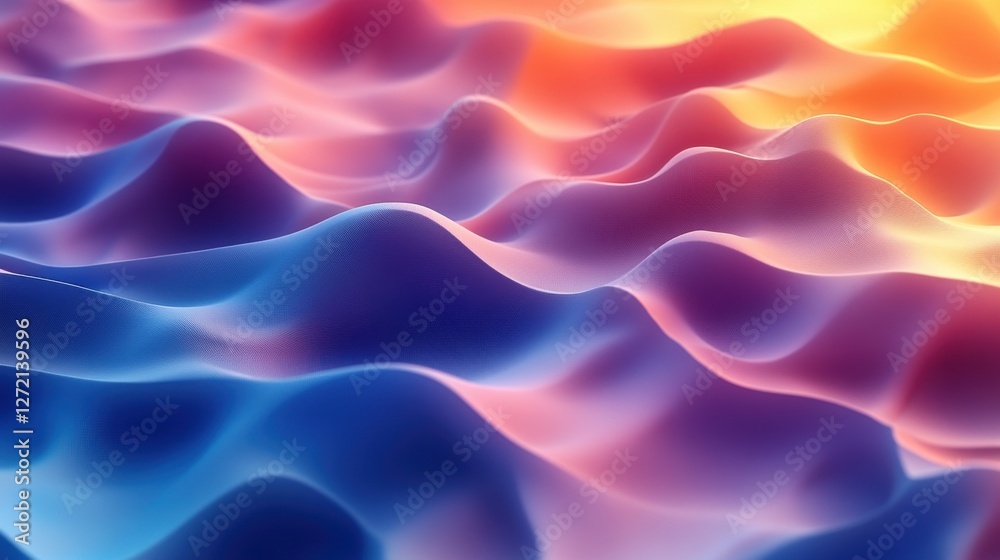 Obraz premium Colorful Wave Patterns in Soft Light for Abstract Background Use