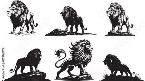 Majestic Lion Silhouettes