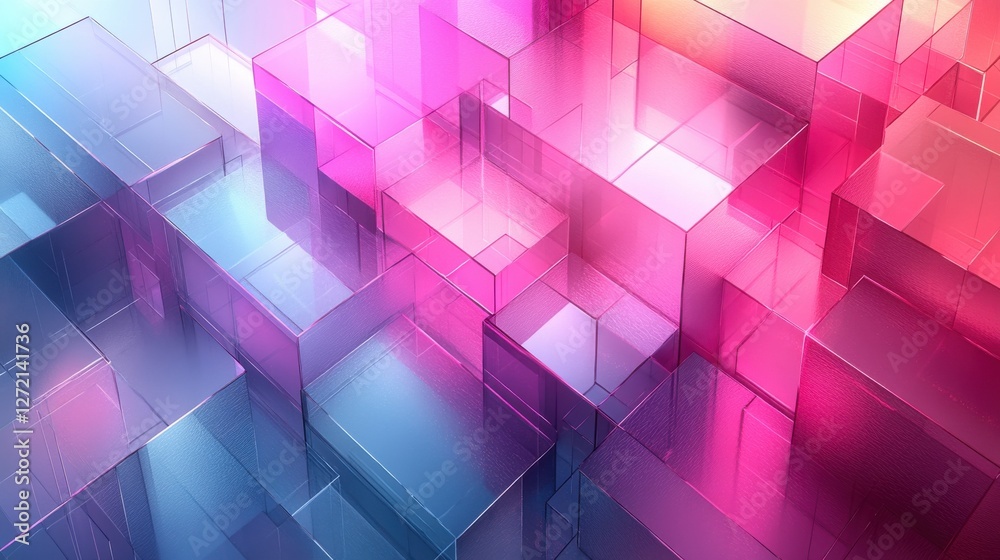 Obraz premium Colorful Abstract Geometric Shapes with Transparency and Light Effects