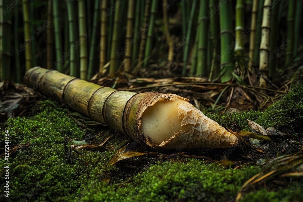 bamboo shoots with skin clinging to them are emerging from the ground in the picture bamboo shoots with skin clinging to them are emerging from the ground in the picture