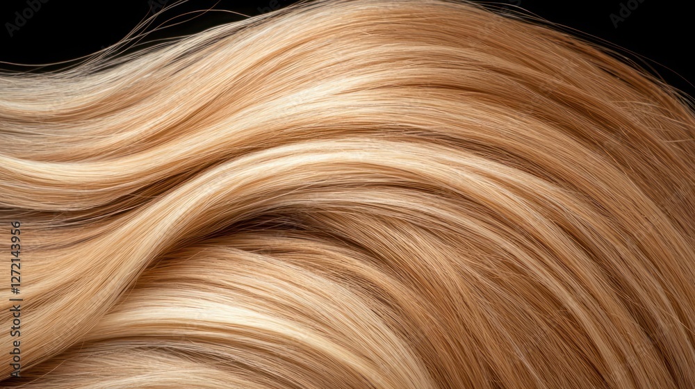 Naklejka premium Long Blonde Hair Waves Texture Beauty Glossy Style