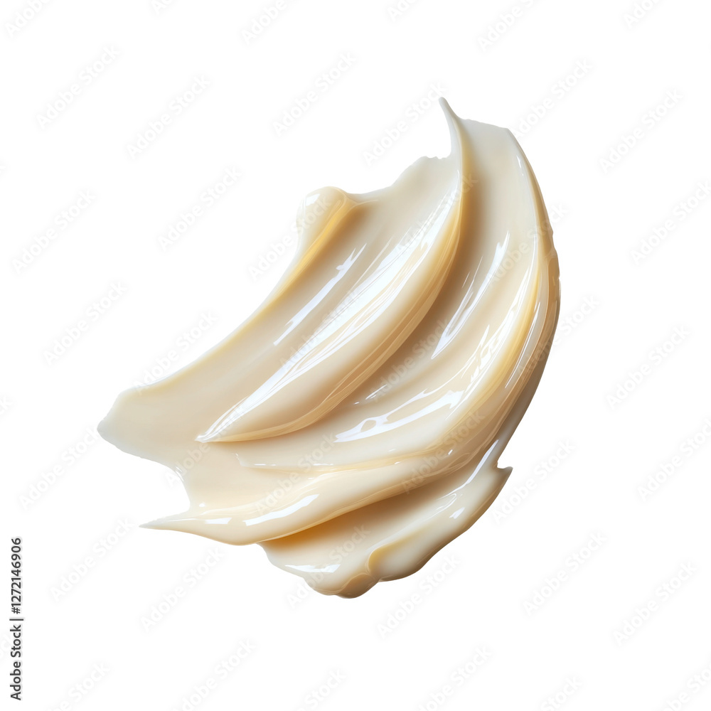Close-up of a cream smear isolated on a transparent background Close-up of a cream smear isolated on a transparent background