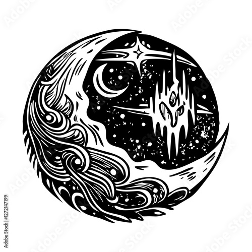 A glyph illustration of occult tattoo