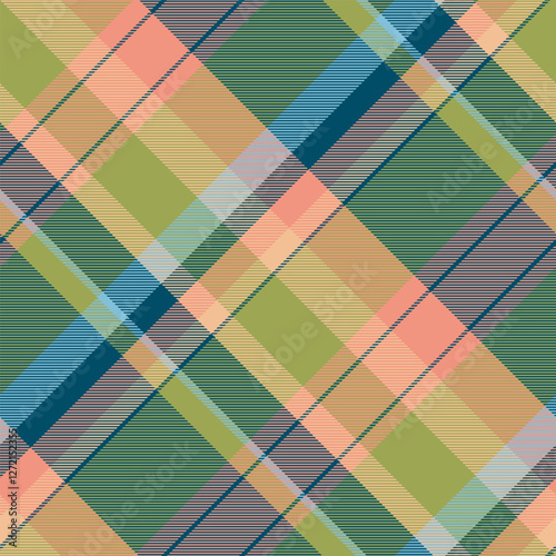 Seasonal check texture vector, us fabric tartan plaid. Shop pattern seamless textile background in cyan and lime colors.