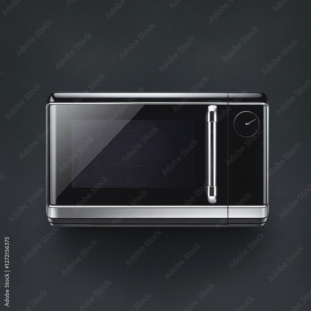 Fototapeta premium A modern black microwave, realistic 3d render product design