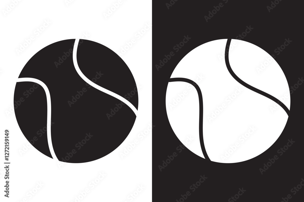 Tennis vector icons pack in black and white colors. Tennis vector icons pack in black and white colors.