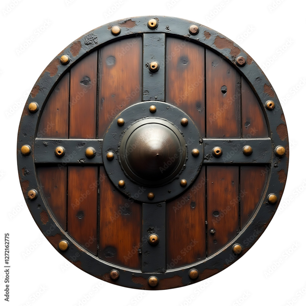 Fototapeta premium Historic Warrior Wooden Battle Shield