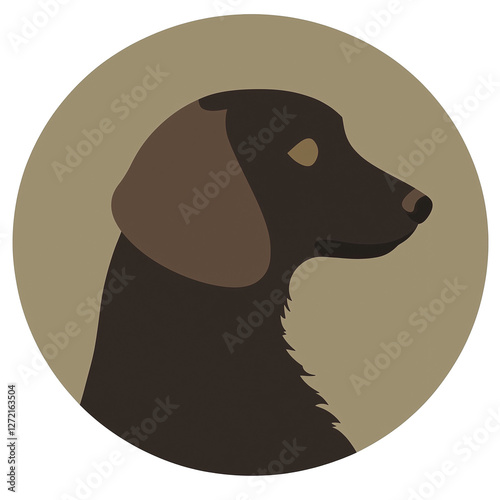 Minimalist Brown Dog Silhouette in Profile View photo