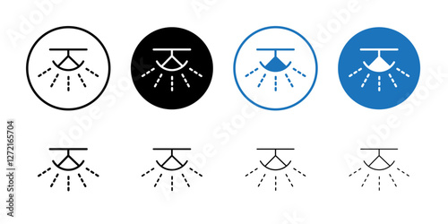 Automatic irrigation sprinklers icon Simple outline vector logo