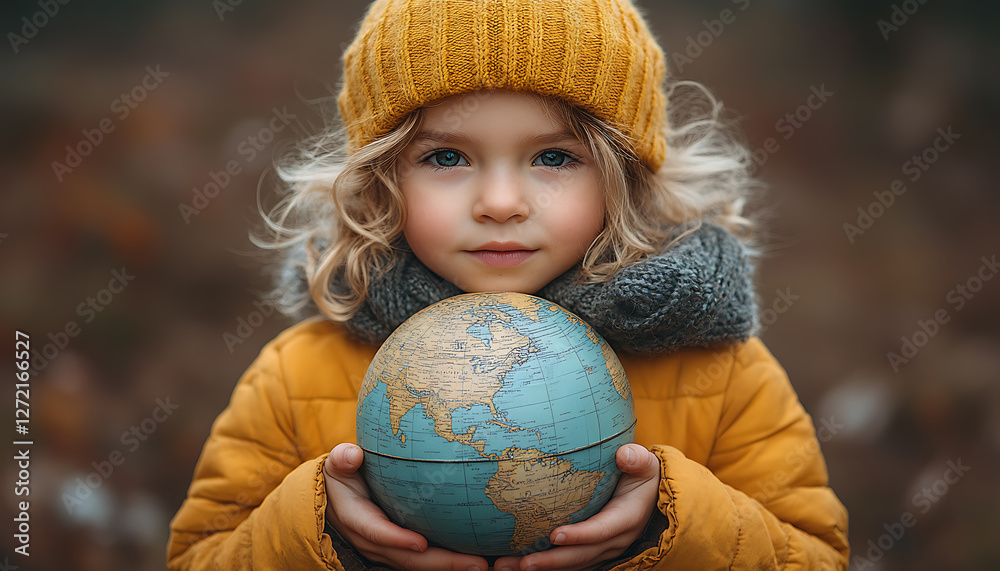 A child holding a globe in his hands, symbolizing curiosity, education, and global awareness. A child holding a globe in his hands, symbolizing curiosity, education, and global awareness.