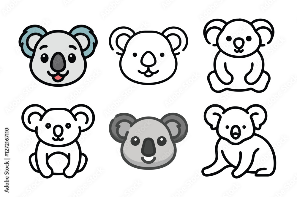 Cute koala over wall cartoon, vector illustration. Cute koala over wall cartoon, vector illustration.