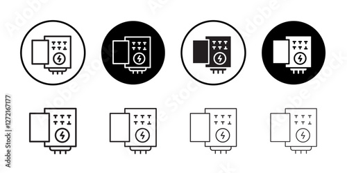 Electric fuse icon Simple outline vector logo