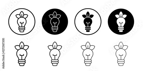 energy efficiency light bulb icon Simple outline vector logo