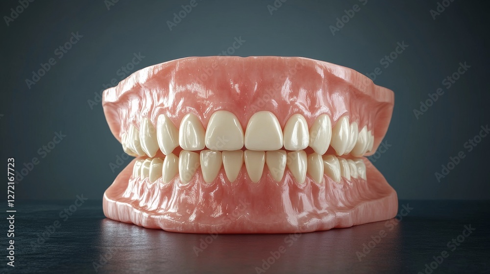 Obraz premium Step-by-Step 3D Dental Implant Illustration | Sequential Tooth Implant Process with Clear Labels & Neutral Background