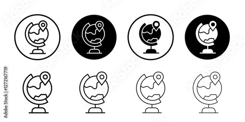 globe icon Simple outline vector logo