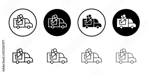 Ice cream van icon Simple outline vector logo