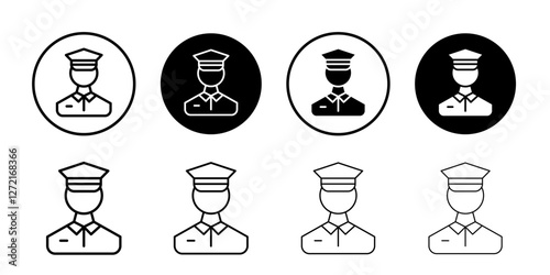 Male chief officer icon Simple outline vector logo