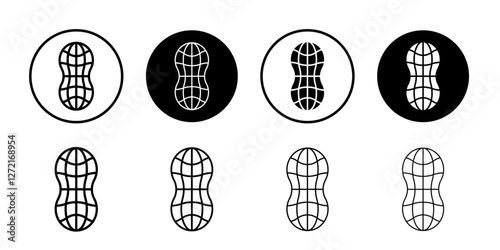Peanut icon Simple outline vector logo