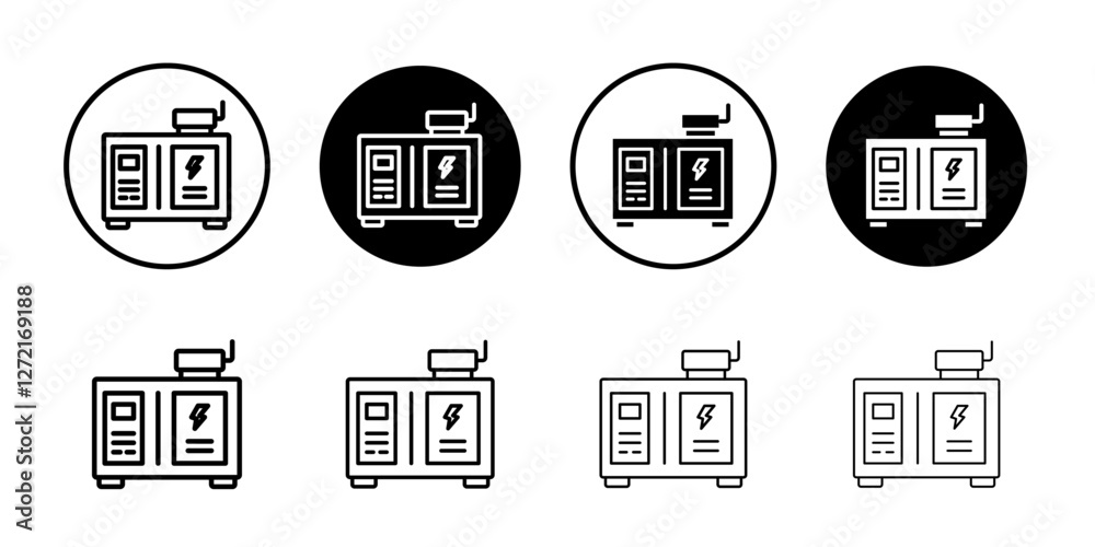 Portable power generator icon Simple outline vector logo Portable power generator icon Simple outline vector logo